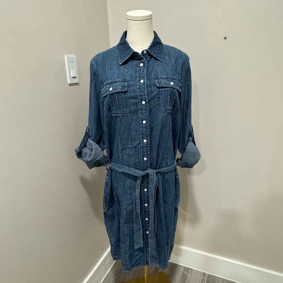 SOLD Brooks Brothers denim / chambray dress Size 12 - Picture 2 of 4